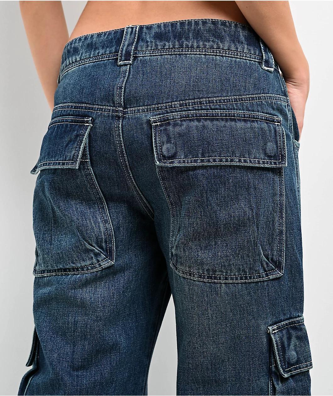 A.LAB Ether Blue Cargo Loose Jeans Product Image