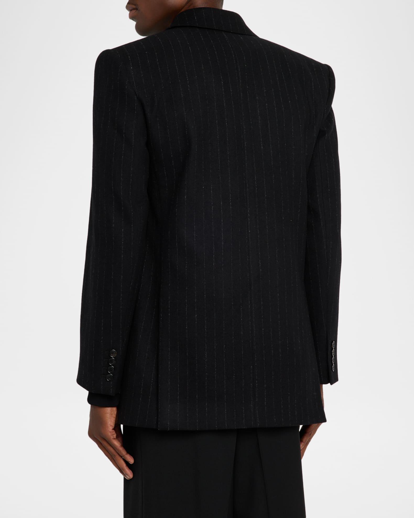 Men's Pinstripe Double-Breasted Peak Lapel Sport Coat Product Image