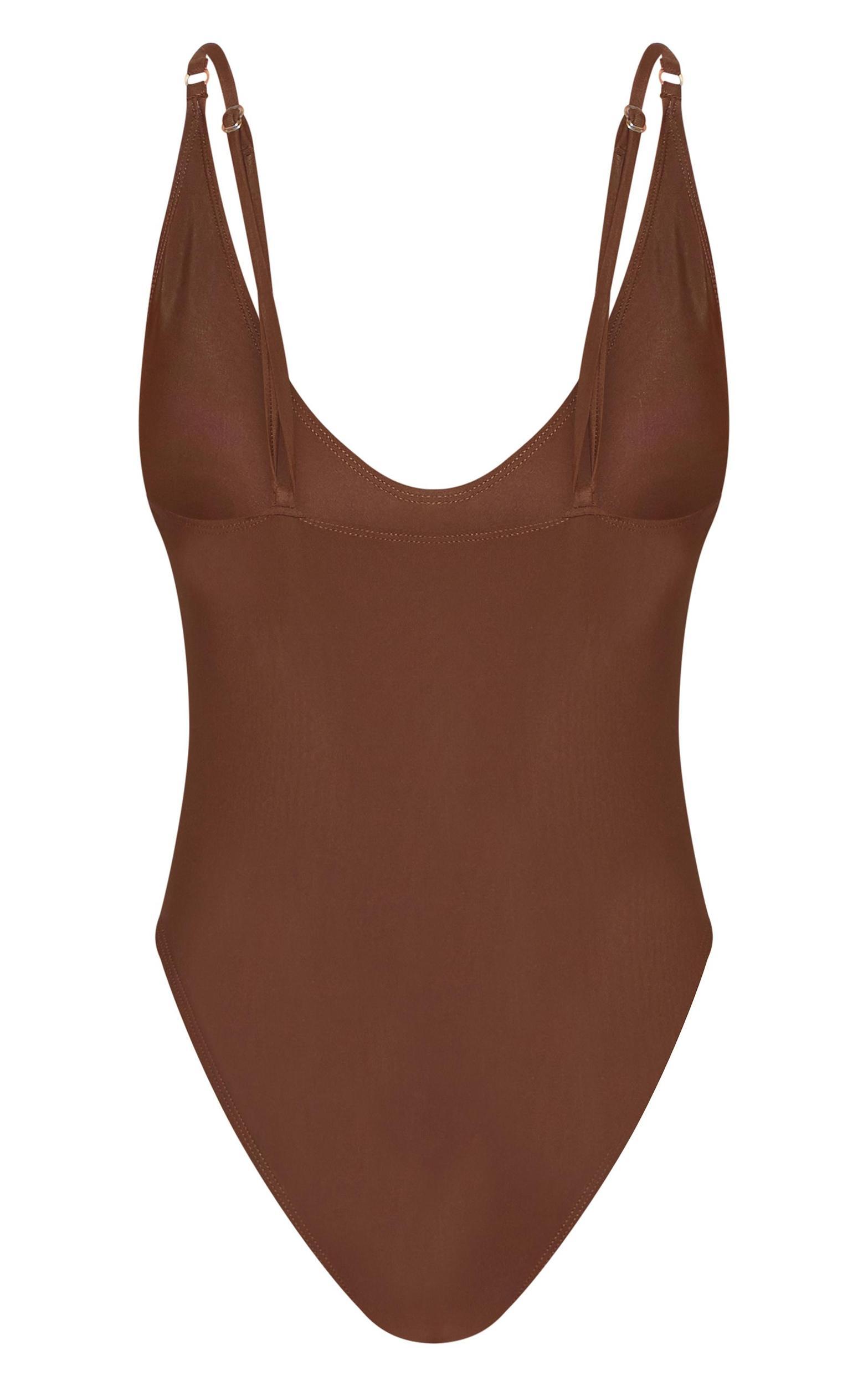 Chocolate Low Scoop Basic Swimsuit Product Image