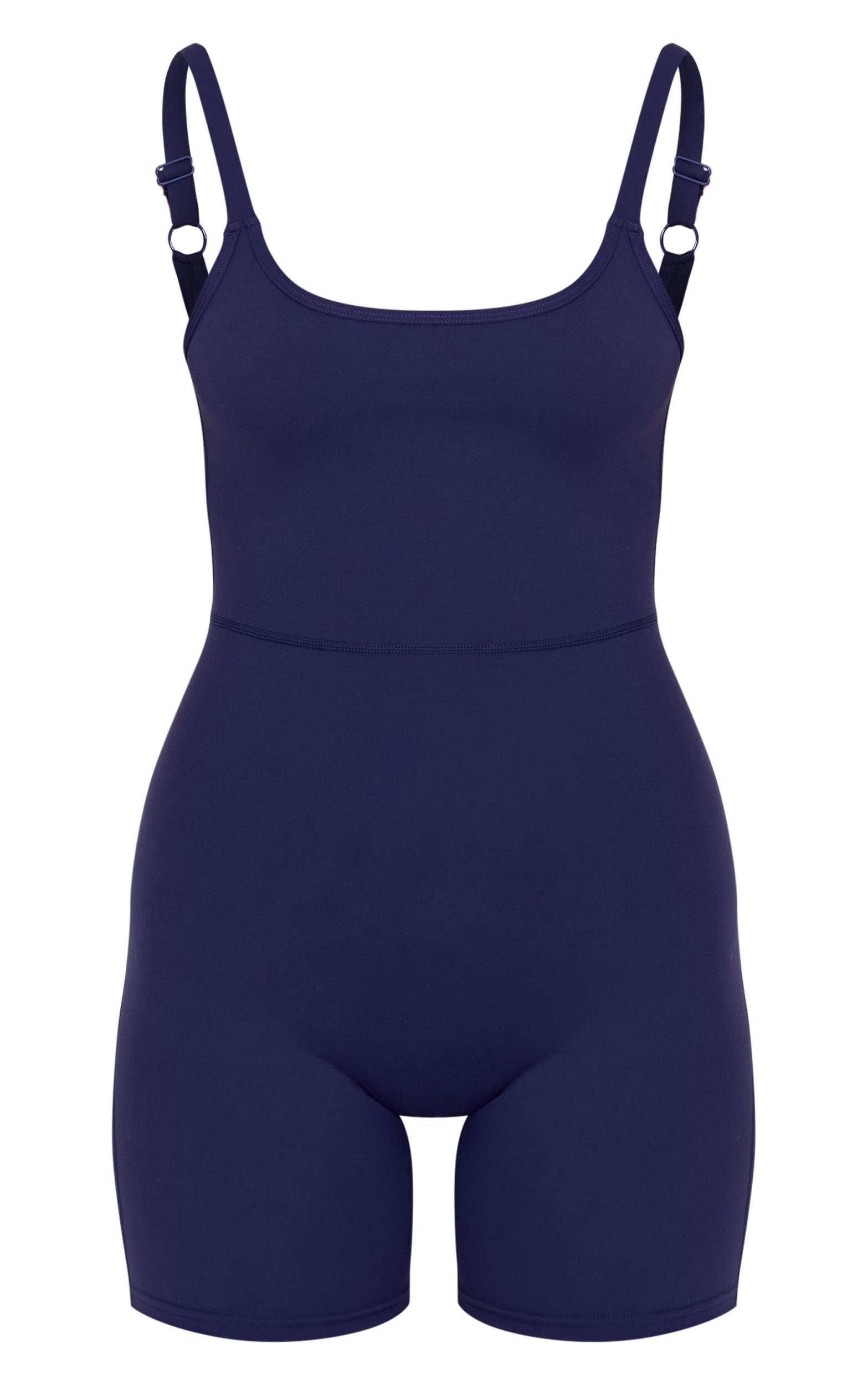 Navy Sculpt Low Back Strappy Unitard Product Image