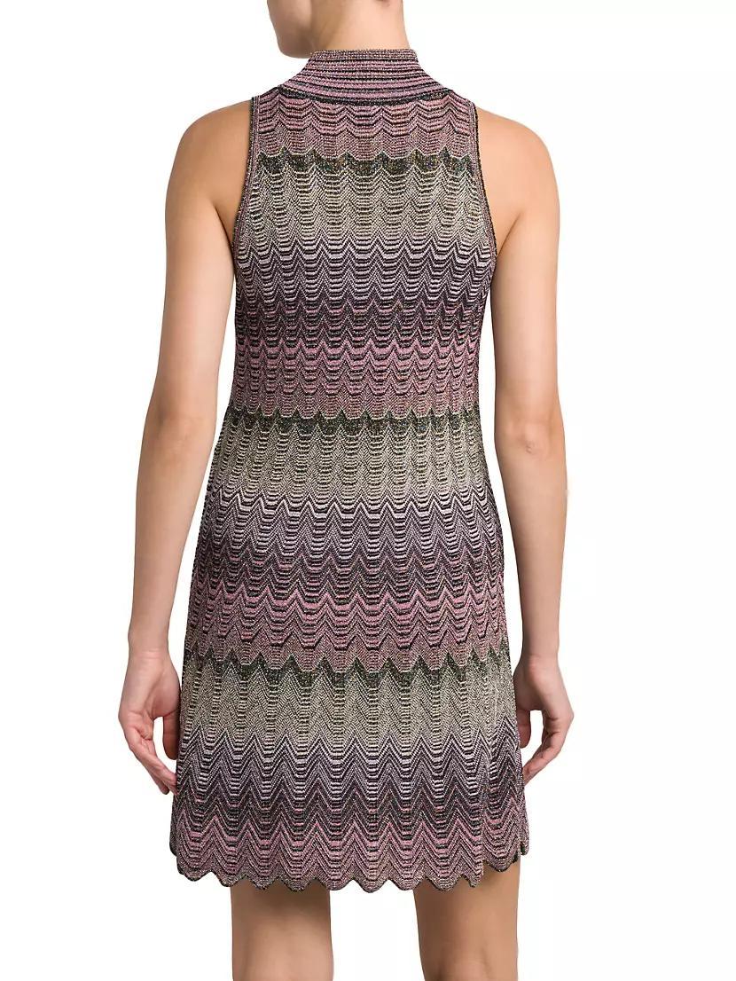 Chevron Turtleneck Minidress Product Image