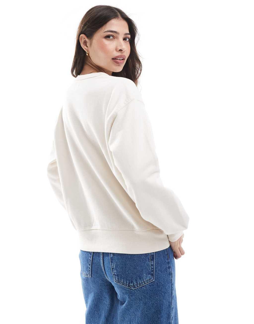 Levi's Heritage tonal varsity logo sweatshirt in beige Product Image