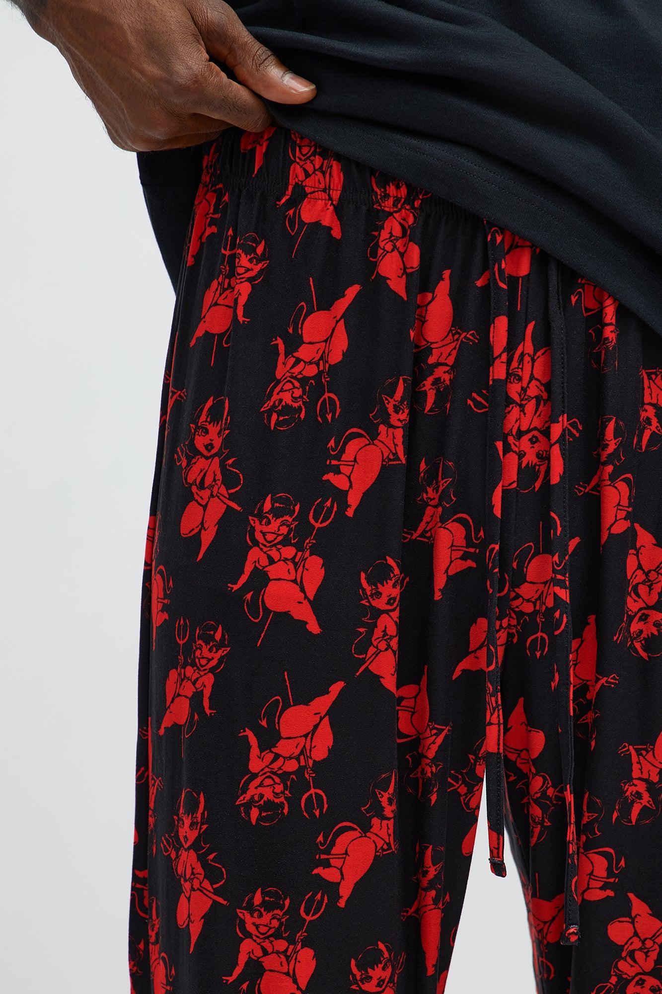 Little Devil Halloween Lounge Pants - Black/Red Product Image