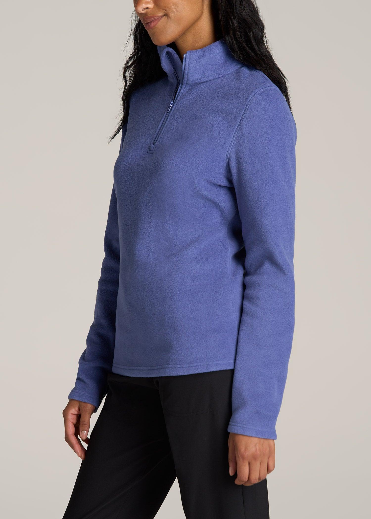 Half Zip Polar Fleece Pullover Sweater for Tall Women in Marlin Blue Product Image