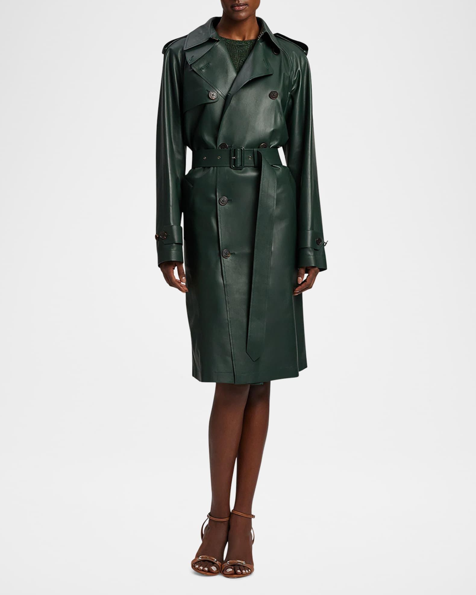 Niles Leather Trench Coat Product Image