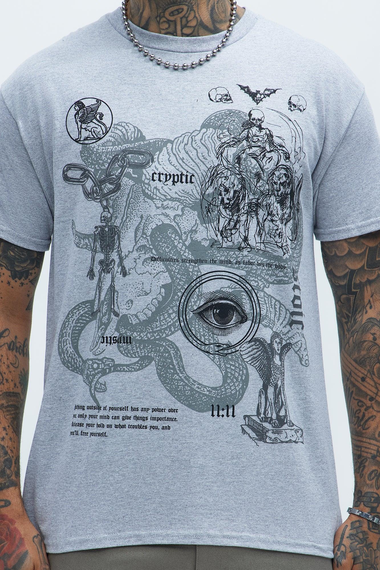 Cryptic Signs Short Sleeve Tee - Heather Grey Product Image