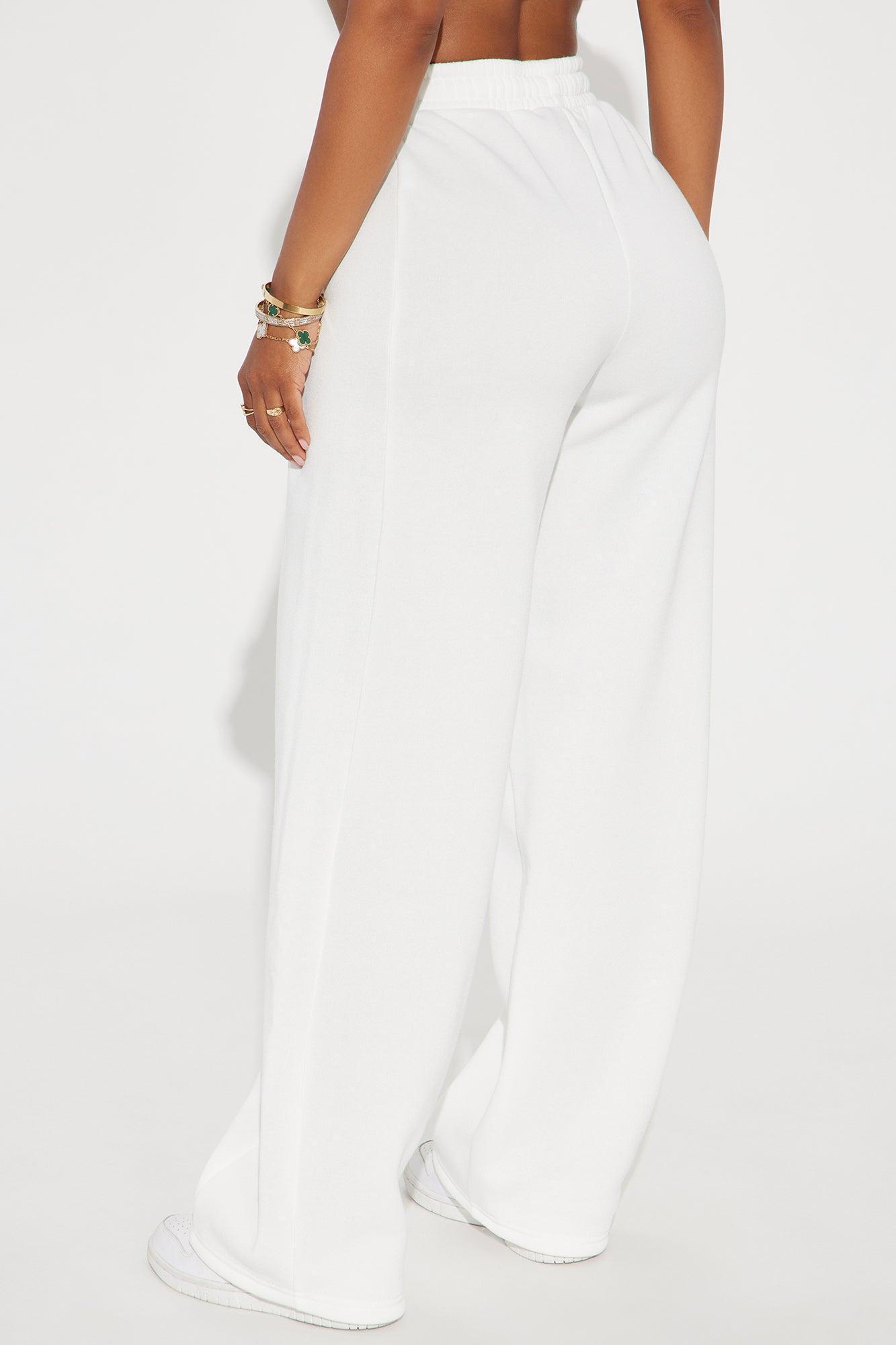 Upper East Side New York Wide Leg Pant - White Product Image