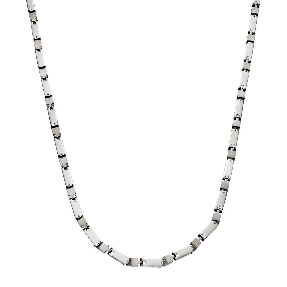 Stainless Steel Box Chain Necklace - Men, Men's, Size: 24", Grey Product Image