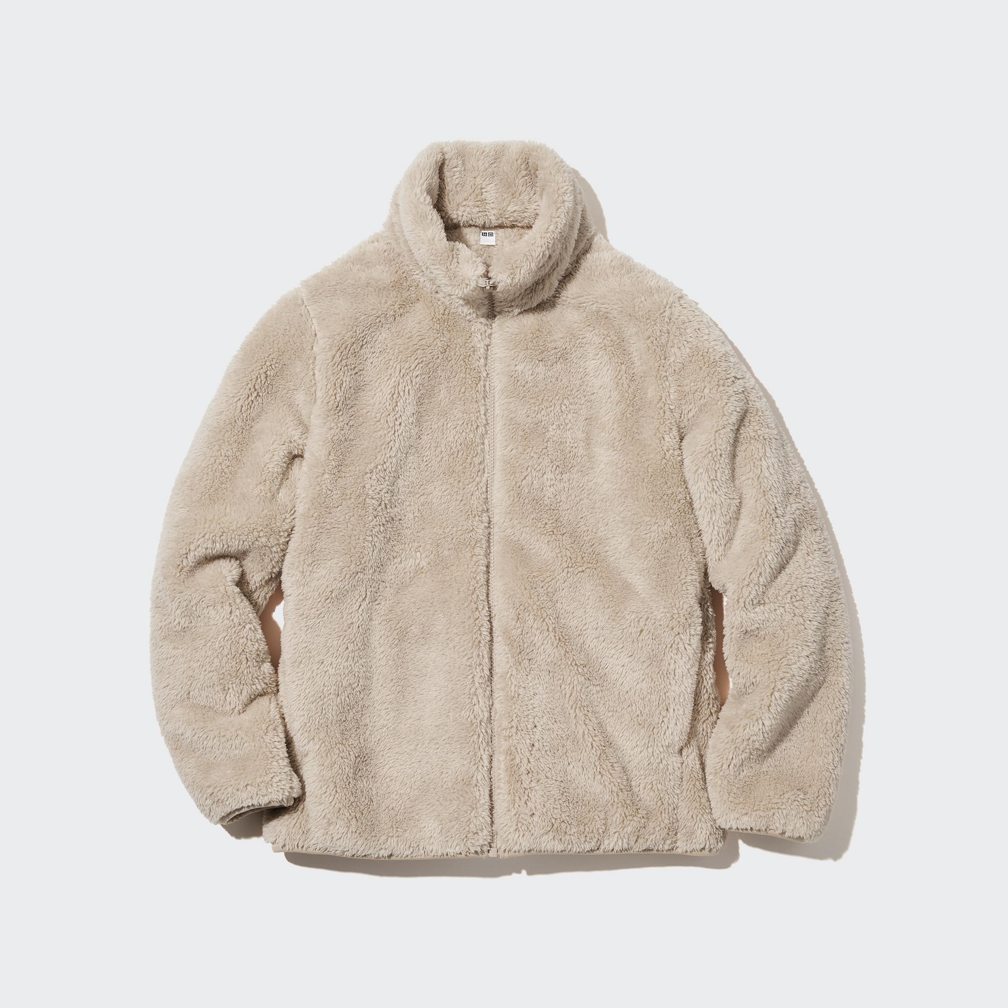 Womens Fluffy Yarn Fleece Full-Zip Jacket Natural XL UNIQLO US Product Image