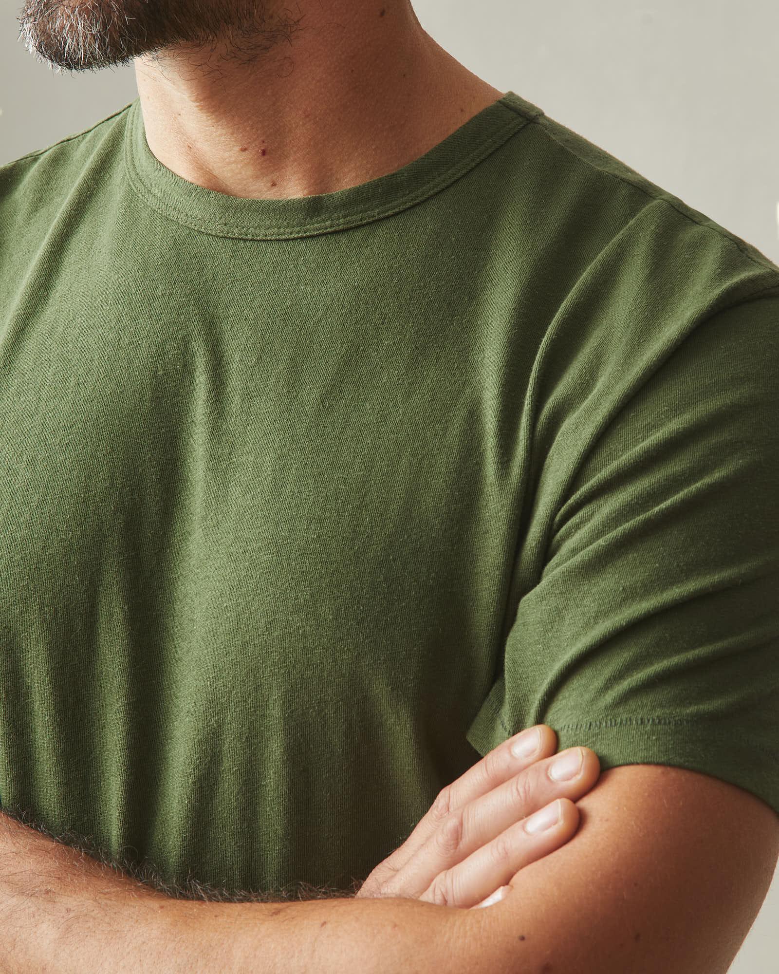 Men's Hemp Jersey Crew Tee - Chive Product Image