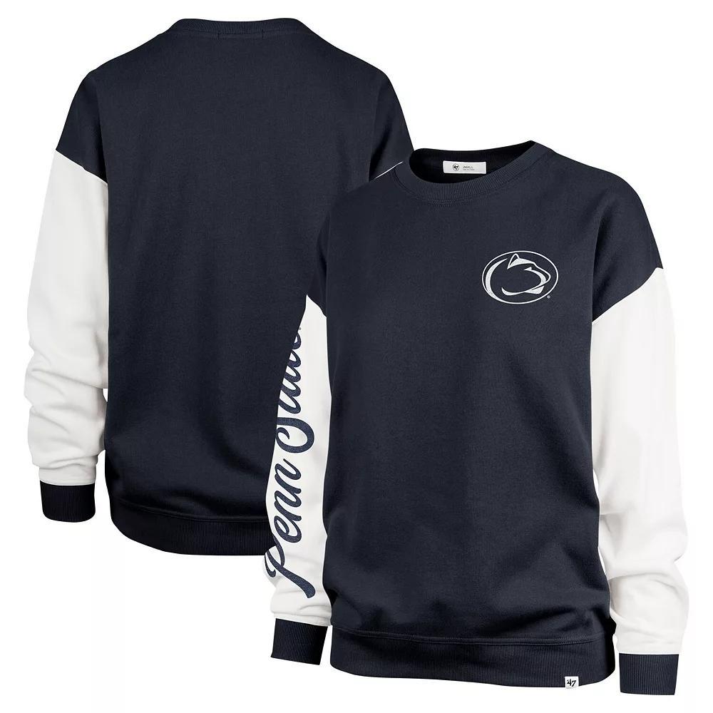 Women's '47  Navy Penn State Nittany Lions Double Header Rise Andie Pullover Sweatshirt, Size: Large, Blue Product Image