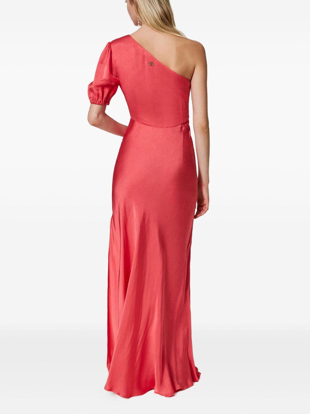 one-shoulder puff-sleeve maxi dress Product Image