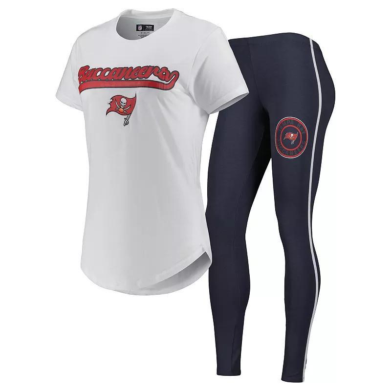 Women's Concepts Sport White/Charcoal Tampa Bay Buccaneers Sonata T-Shirt & Leggings Sleep Set, Size: 2XL Product Image