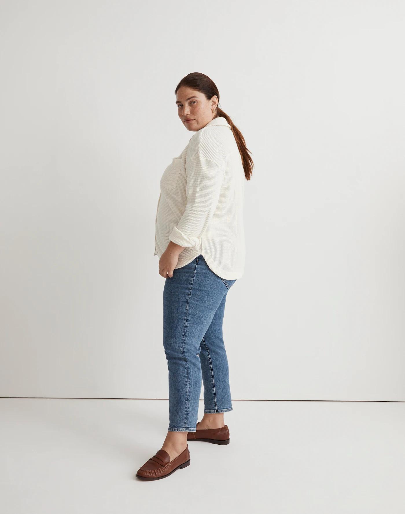 Plus Waffle Knit Shirt-Jacket Product Image
