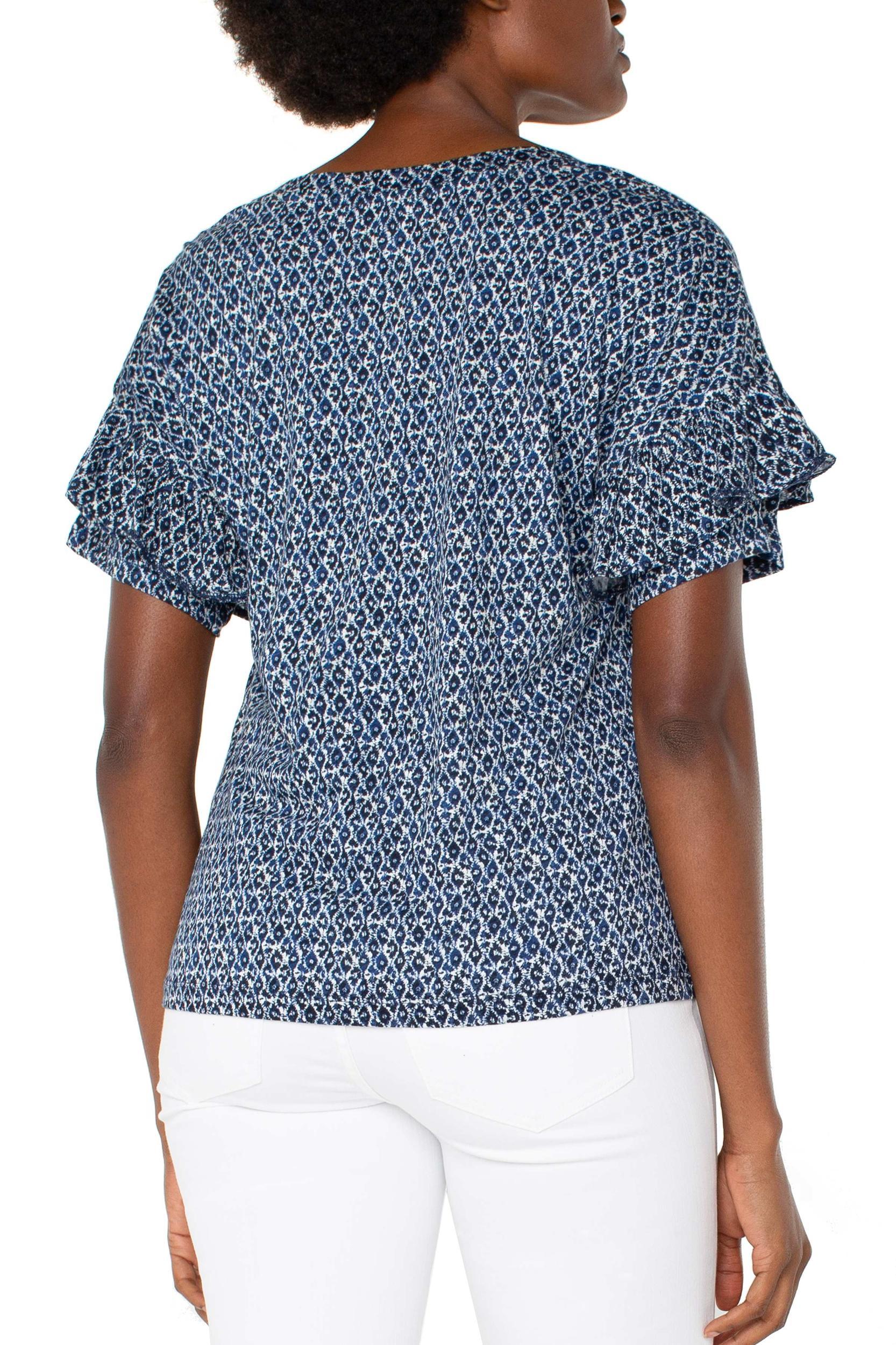 1/2 Slv Drop Shoulder Cn Knit Top W Ruffle Product Image