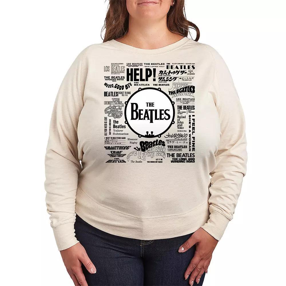 Plus Size The Beatles Singles French Terry Long Sleeve Tee, Womens Product Image