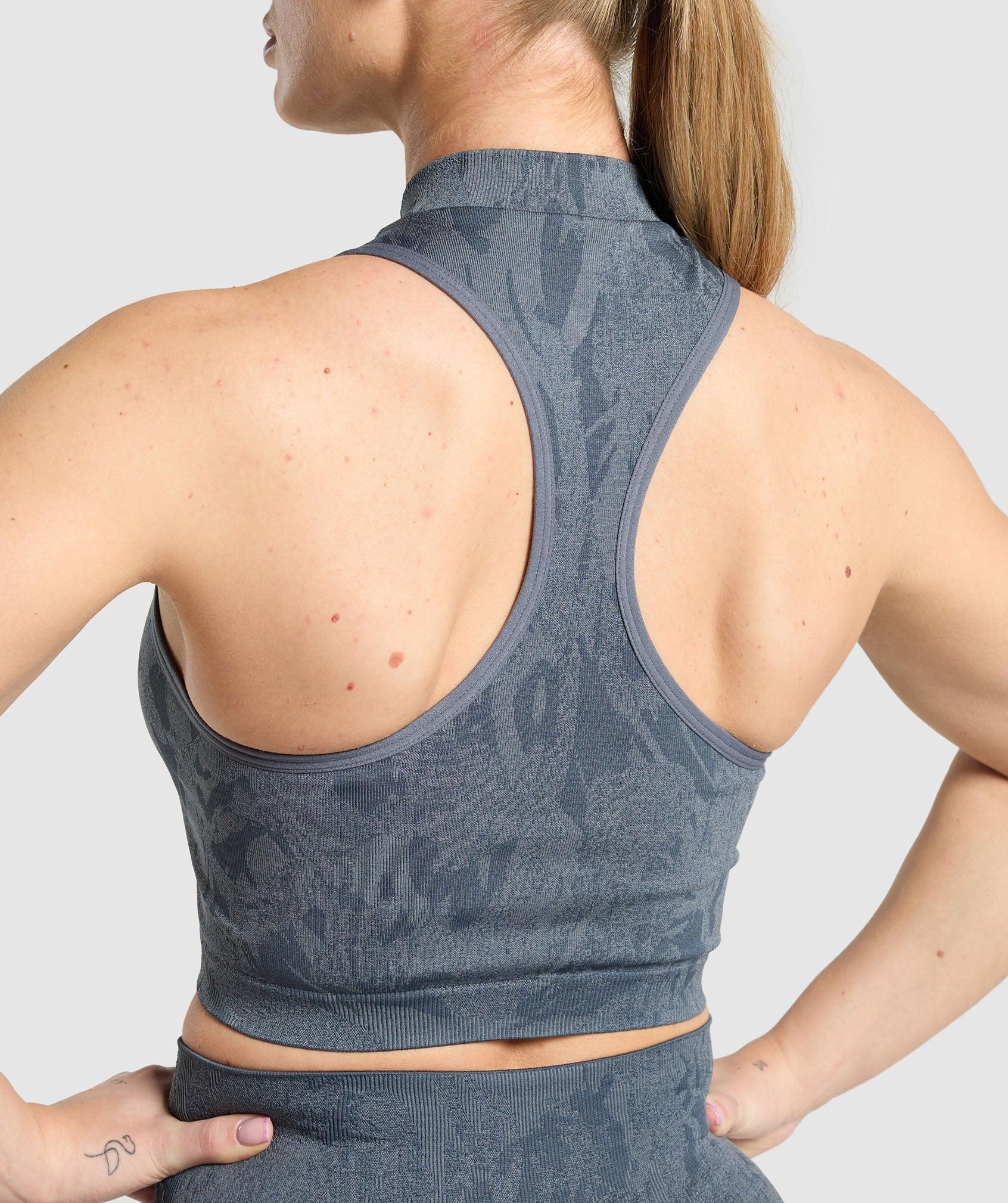 Adapt Camo Seamless Zip Up Crop Top Product Image