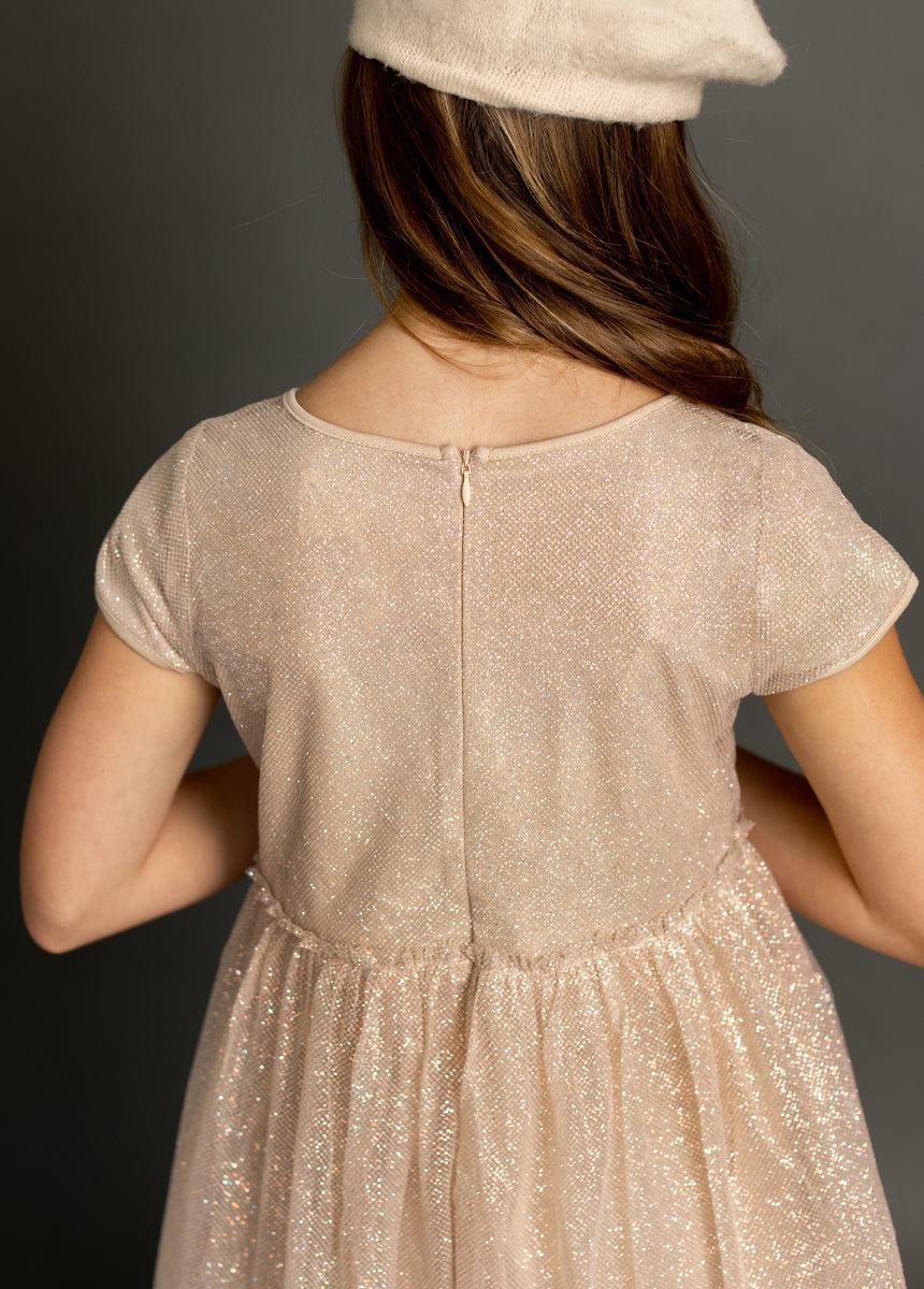 Andra Dress in Champagne Girls Product Image