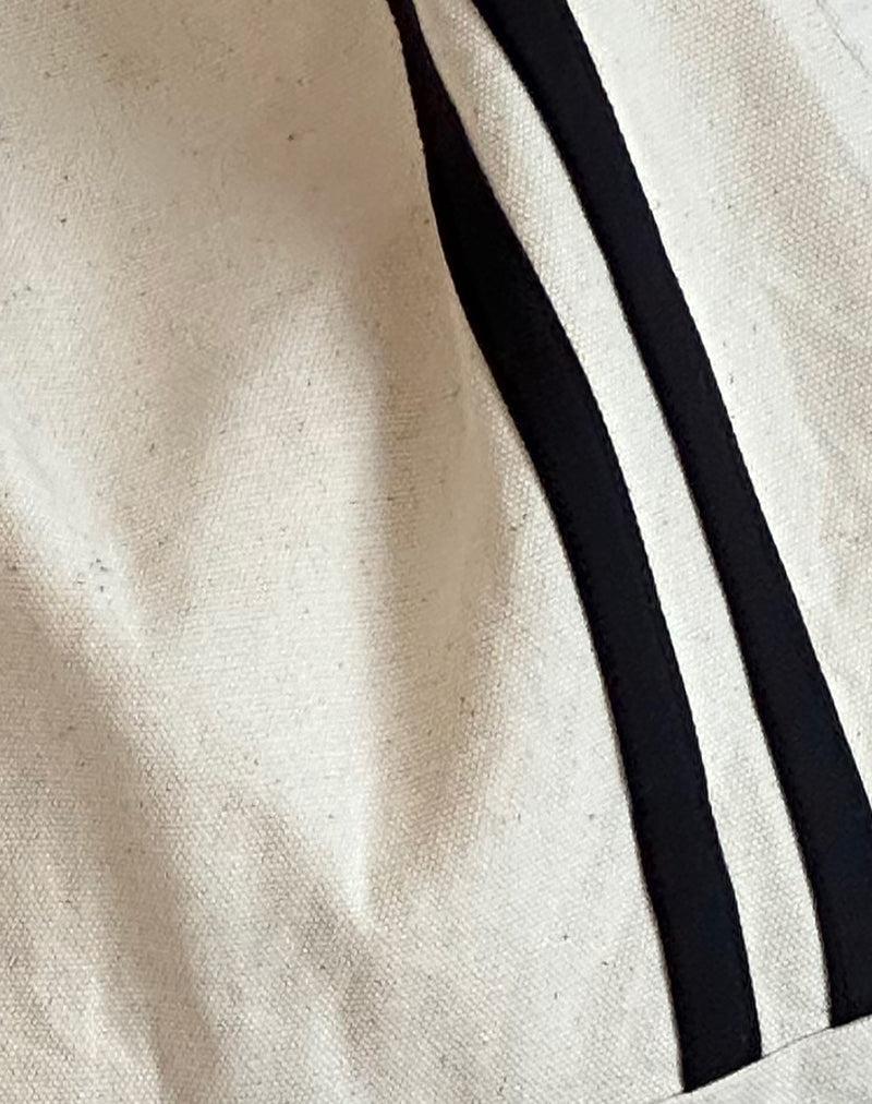 Pardi Canvas Bag in Ecru with Black Stripe Female Product Image