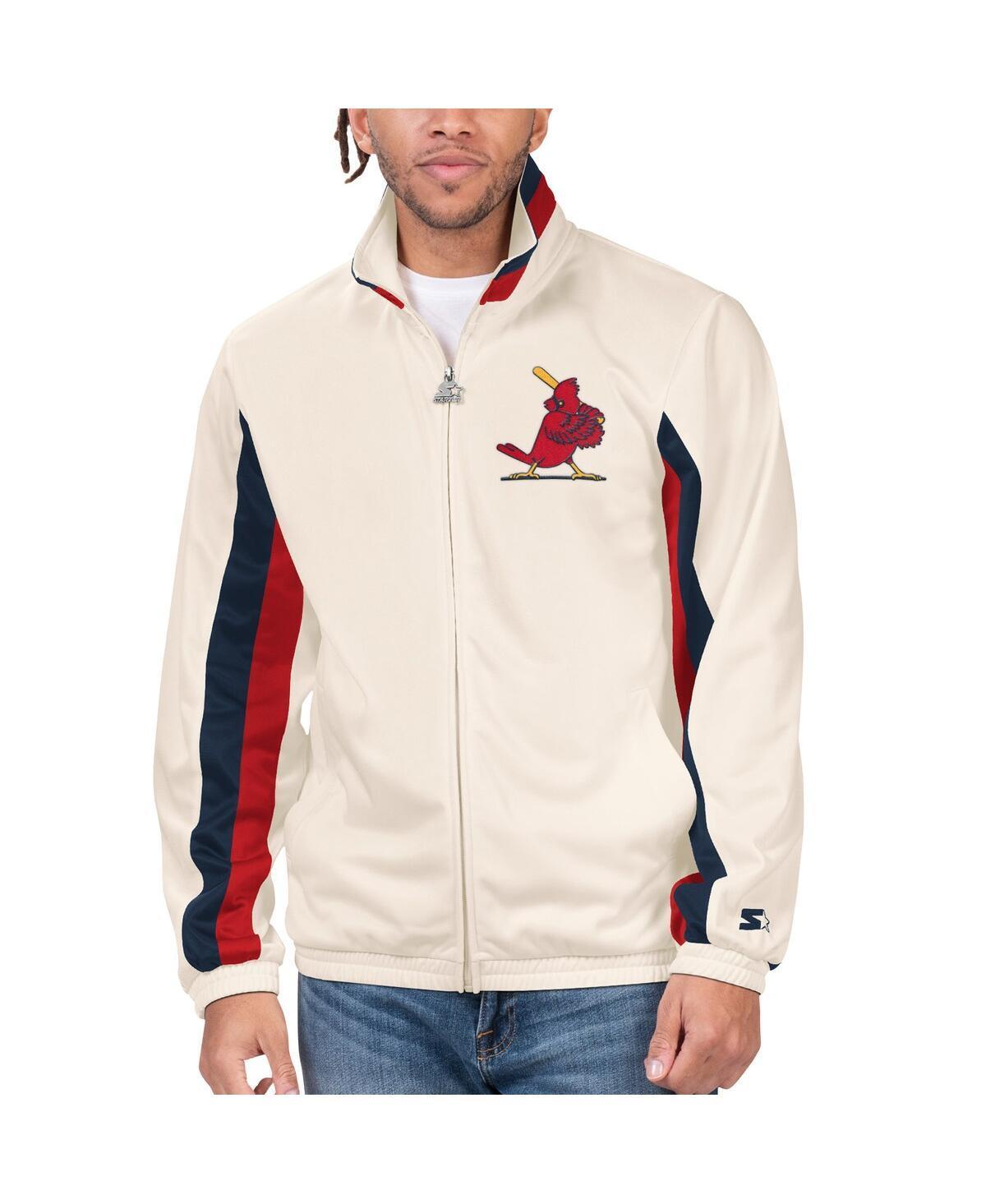 Men's Starter Cream St. Louis Cardinals Rebound Cooperstown Collection Full-Zip Track Jacket, Size: Large, Beige Product Image
