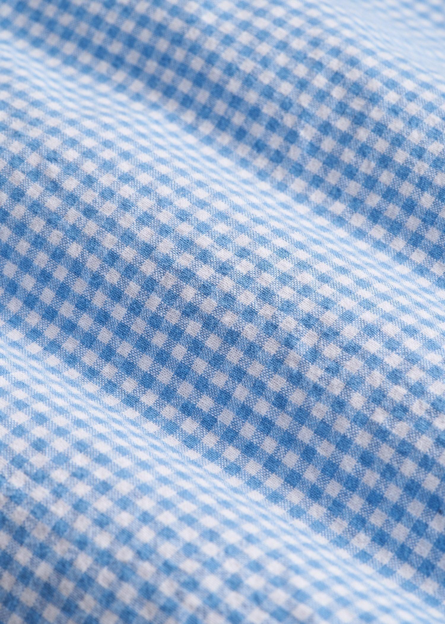 Washed Oxford Shirt for Tall Men in Light Blue Gingham Product Image