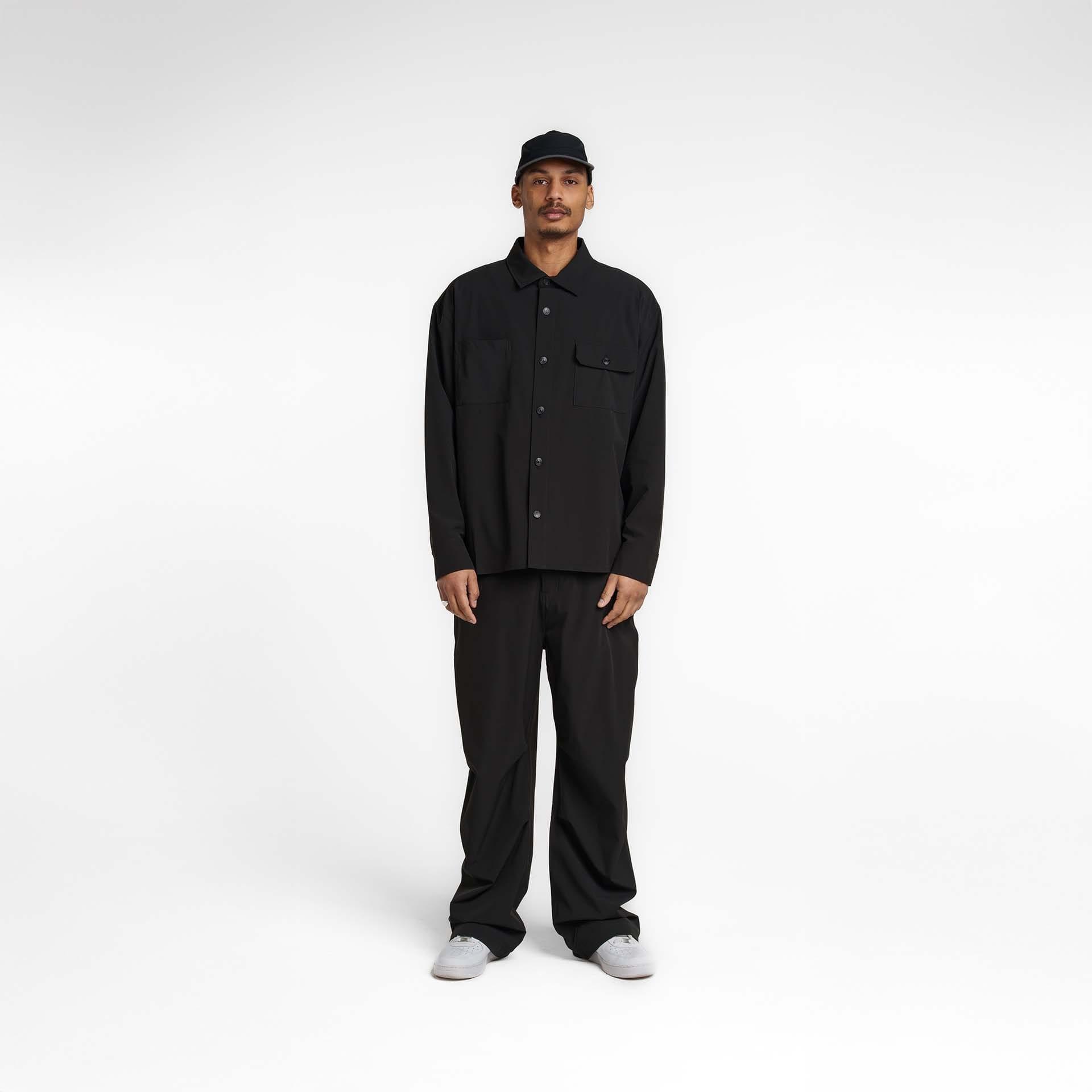 New Era Branded Nylon Military Black Shacket Male Product Image