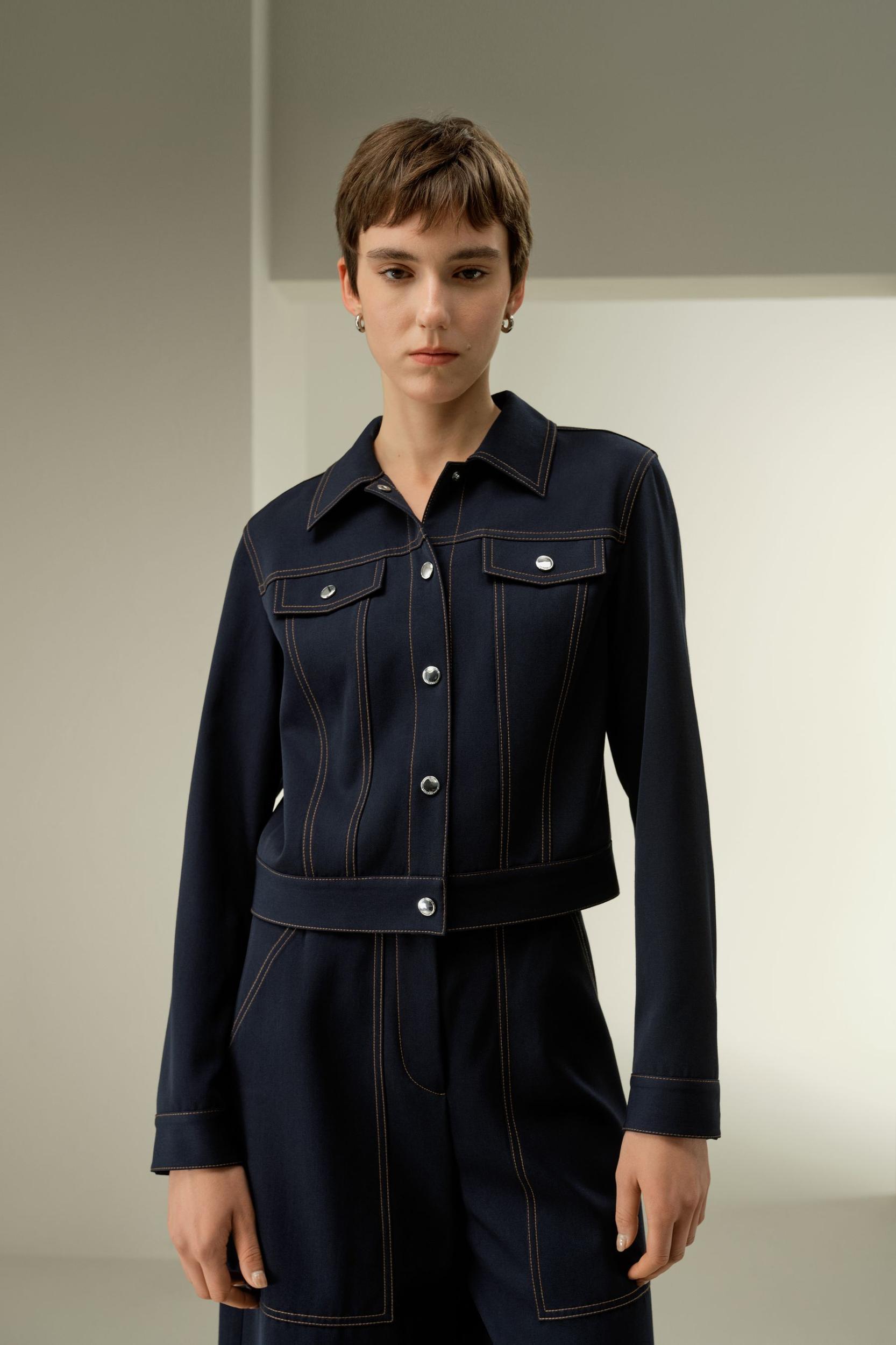 Denim-Inspired Wool Jacket Product Image