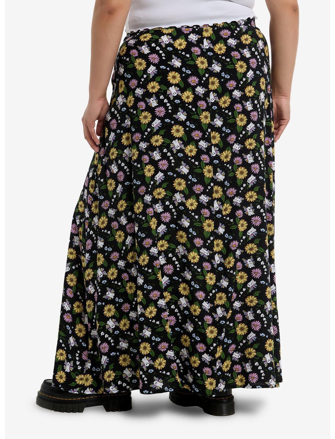 Thorn & Fable Ghost Butterflies & Flowers Maxi Skirt Plus Size Product Image