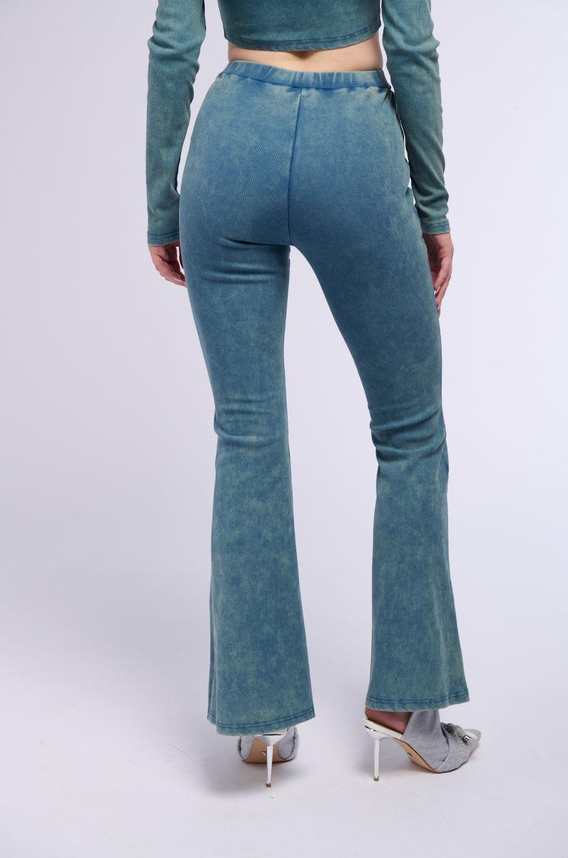 THINKIN BOUT ME RIB KNIT FLARED LEGGING Product Image