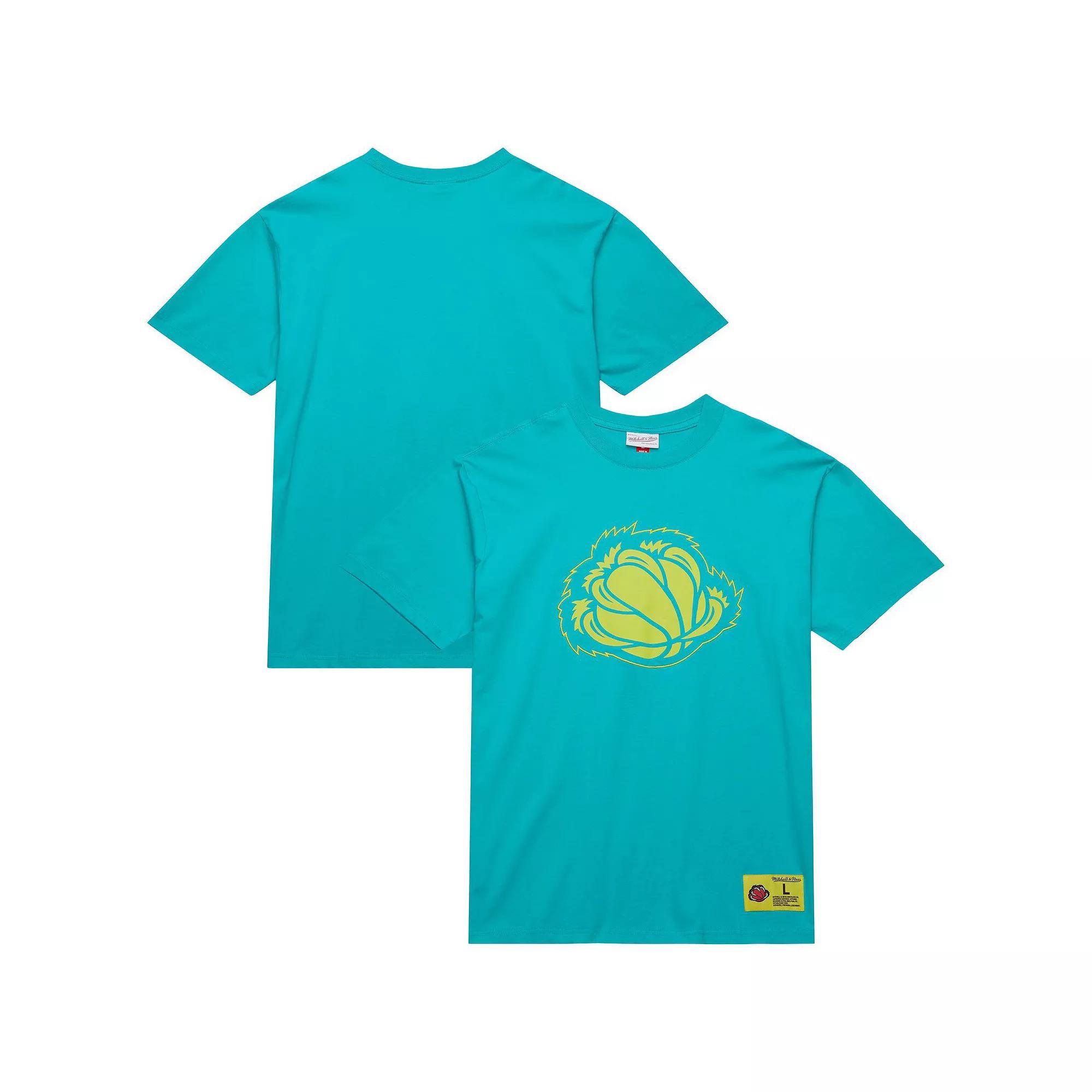 Men's Mitchell & Ness Turquoise Vancouver Grizzlies Hardwood Classics Neon Nights Premium T-Shirt, Size: 3XL, Nba Turquoise A Product Image