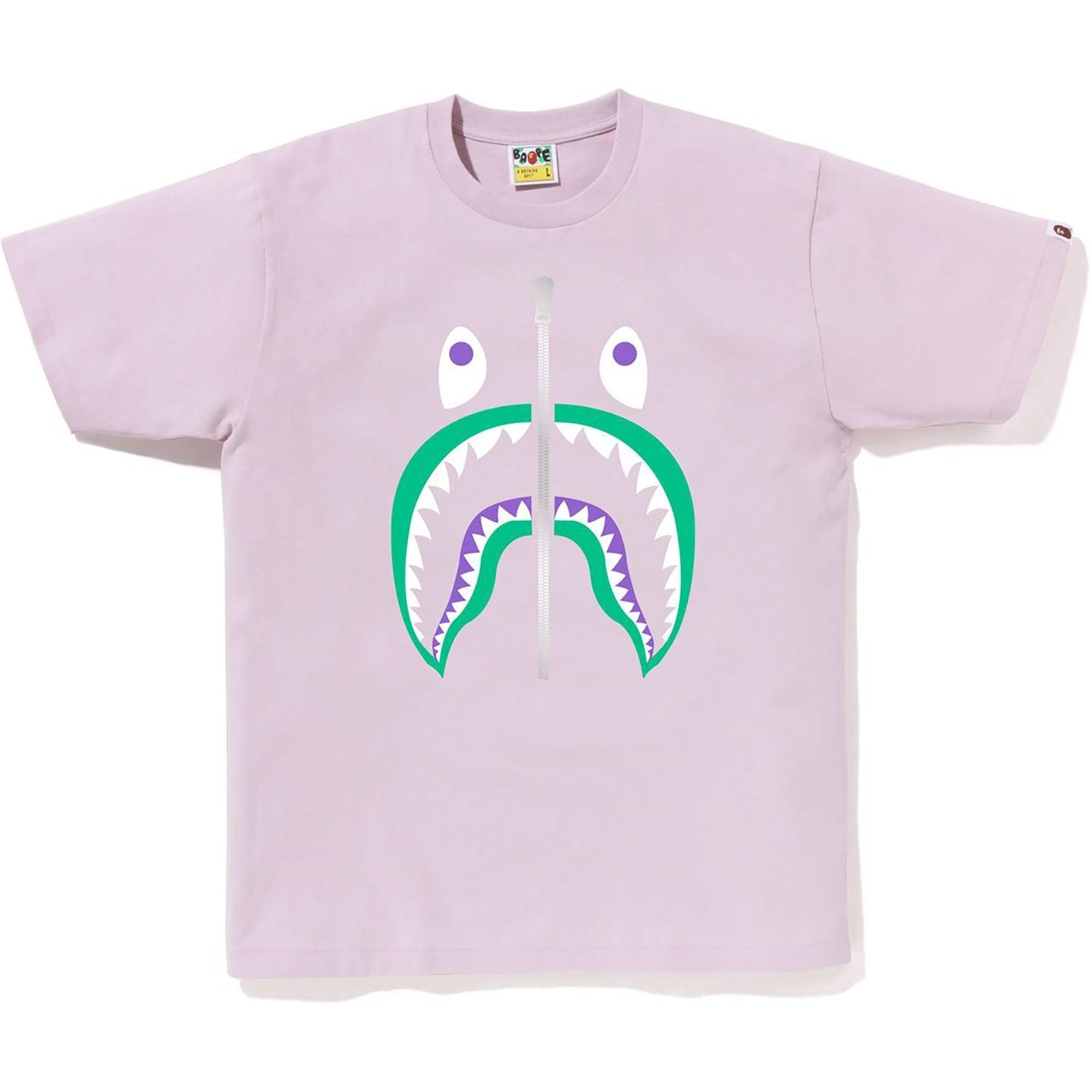 BAPE MENS COLORS SHARK HEAD T-SHIRT Male Product Image