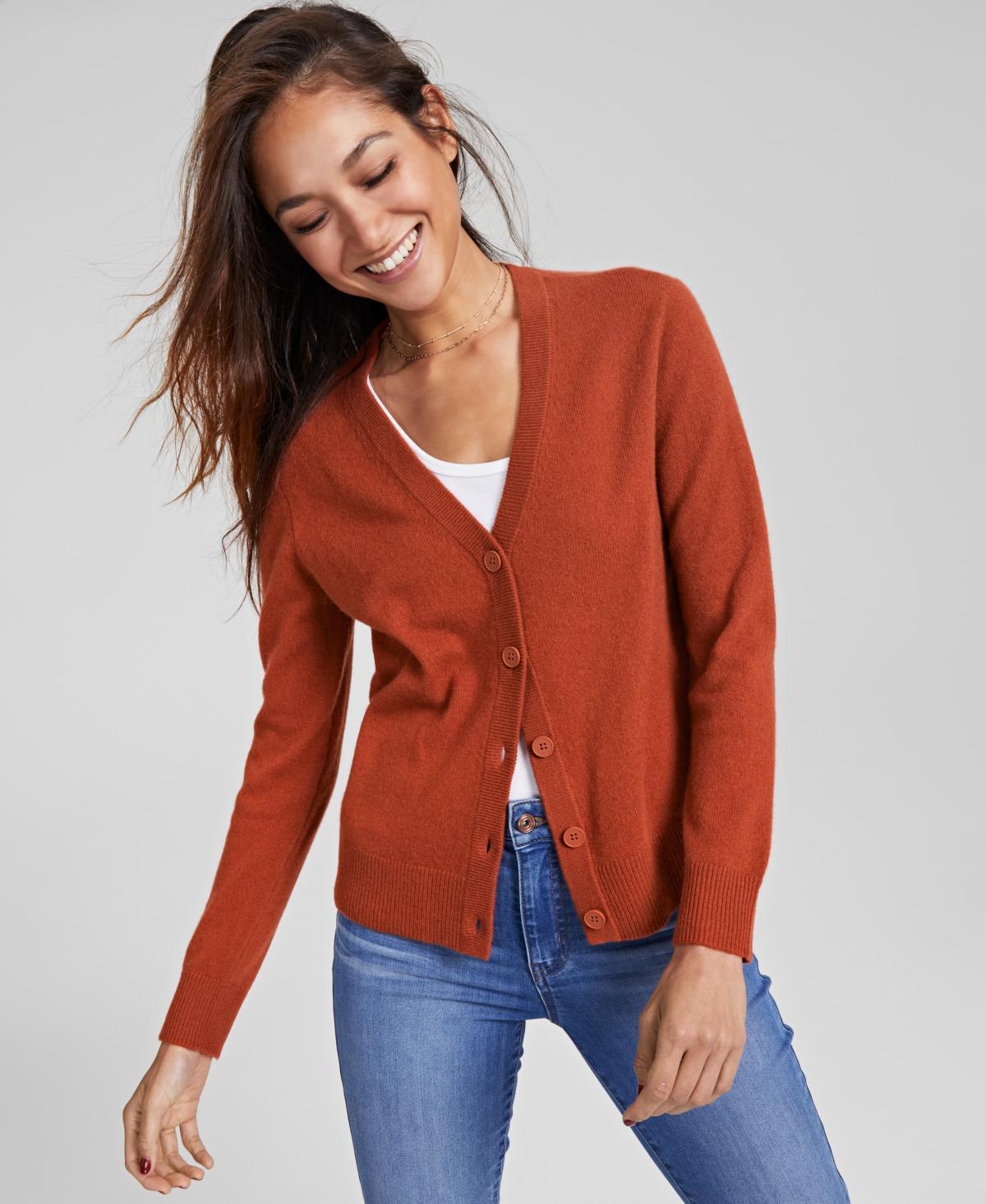 Charter Club Womens 100% Cashmere Cardigan, Created for Macys, Regular & Petites Product Image