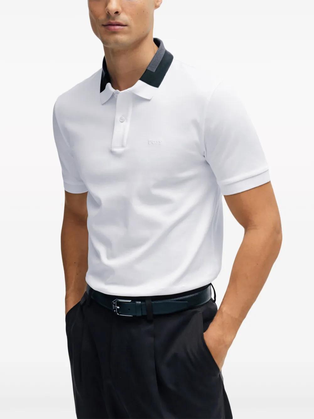 contrasting-collar polo shirt Product Image