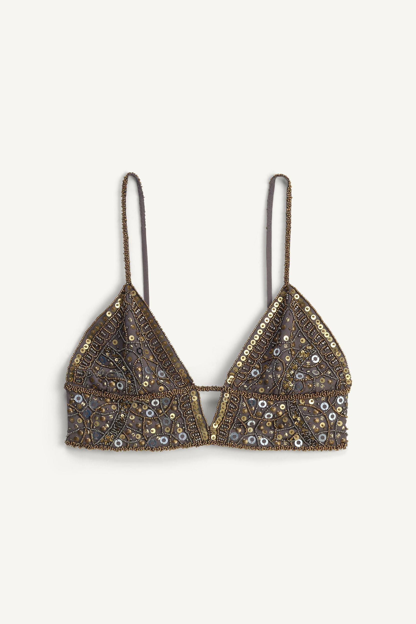 LIMITED EDITION EMBROIDERED TRIANGLE BRALETTE Product Image