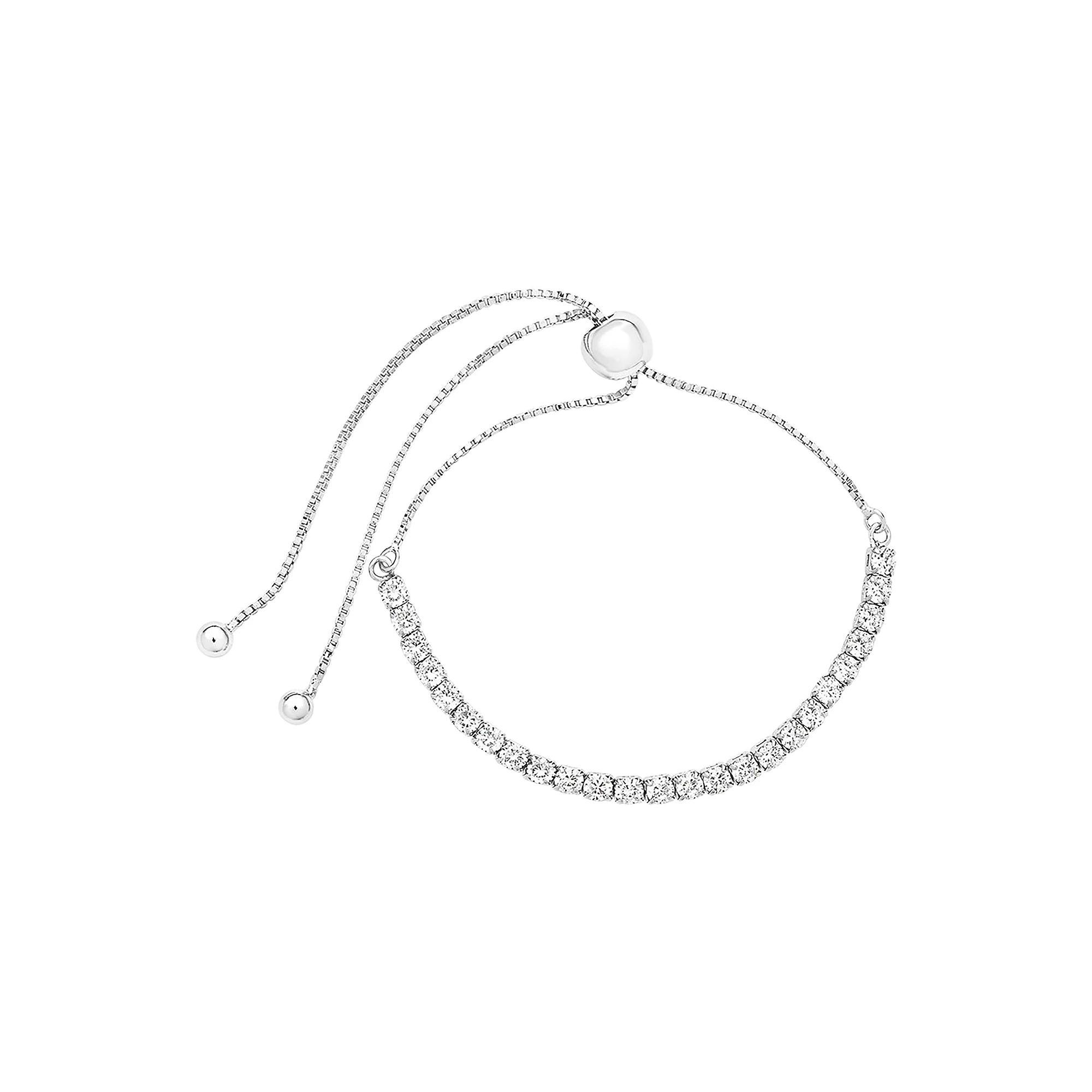 MC Collective Cubic Zirconia Slider Bracelet, Women's, Silver Tone Product Image