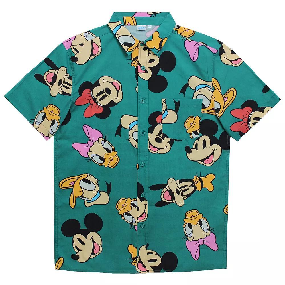 Men's Mickey Mouse And Friends Graphic Button Up, Size: XXL, Multi Product Image