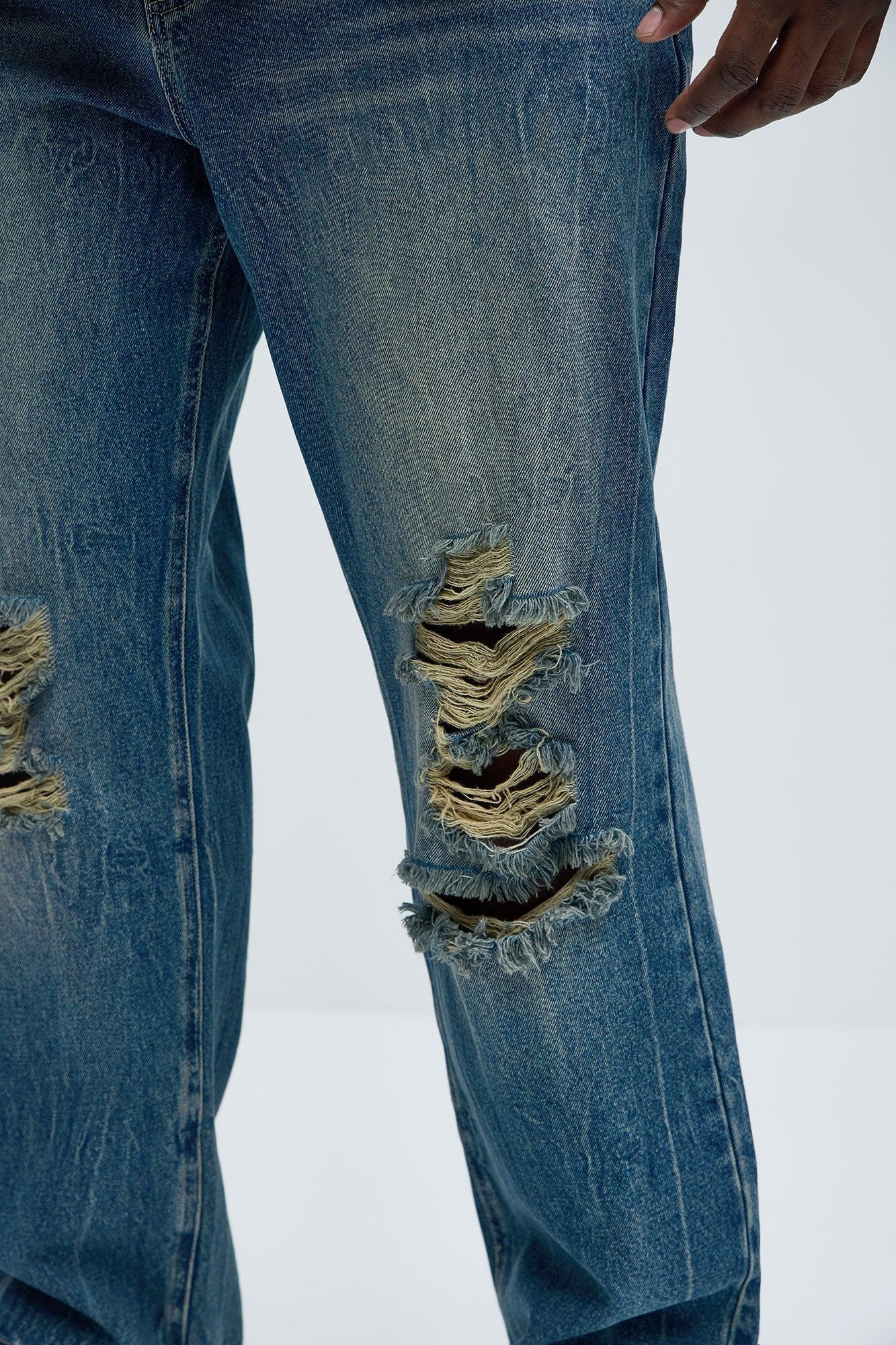 Brentonwood Distressed Straight Jeans - Vintage Blue Wash Product Image