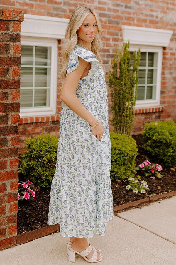 Picnic Ready Floral Midi Dress in Mint Product Image