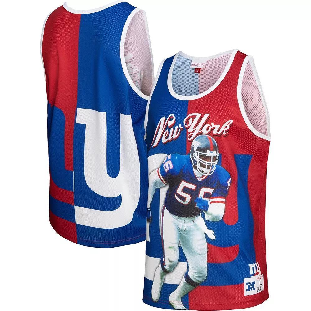 Men's Mitchell & Ness Lawrence Taylor Royal/Red New York Giants Retired Player Graphic Tank Top, Size: Medium, Blue Product Image