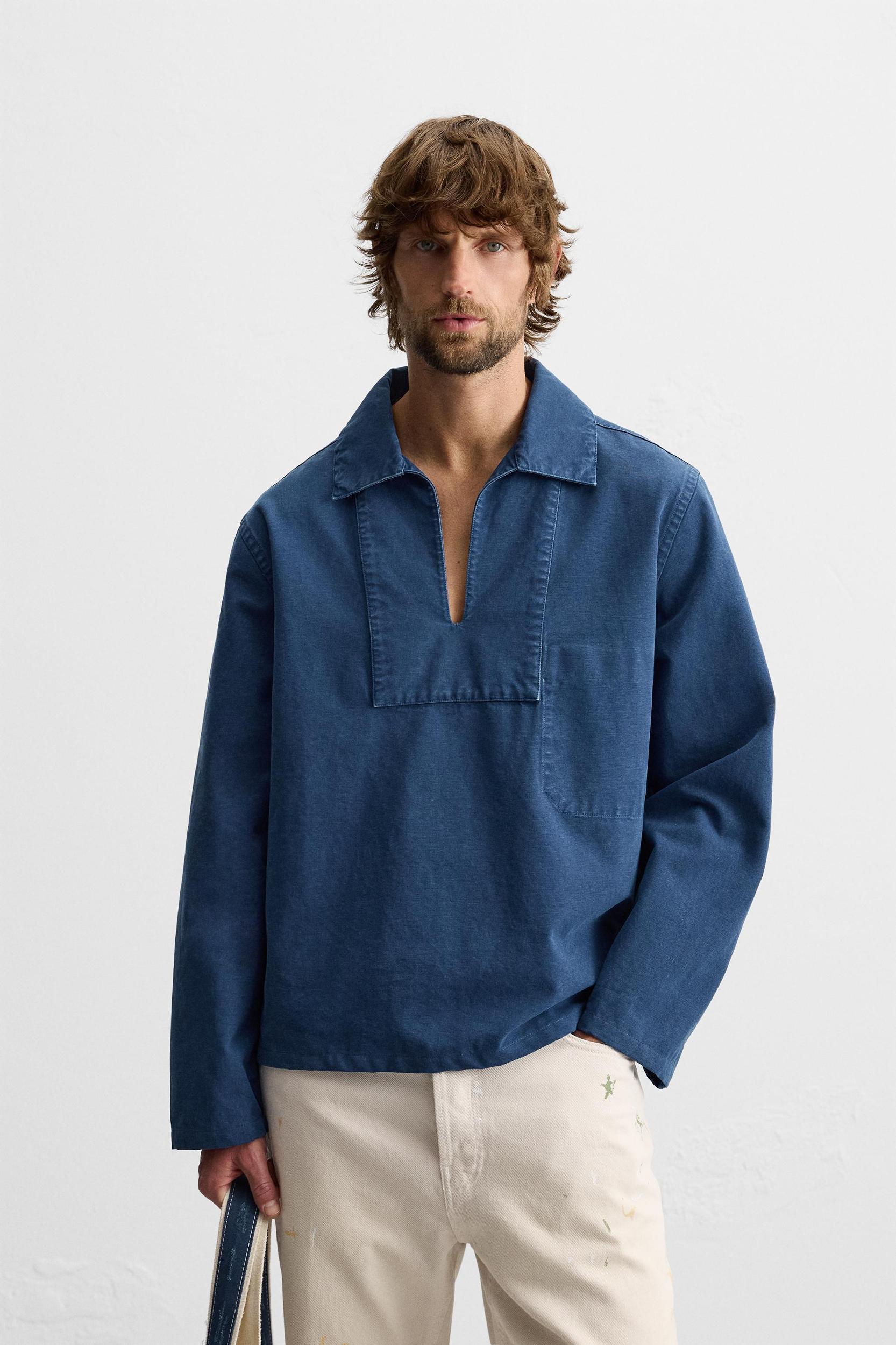 WASHED SMOCK OVERSHIRT Product Image