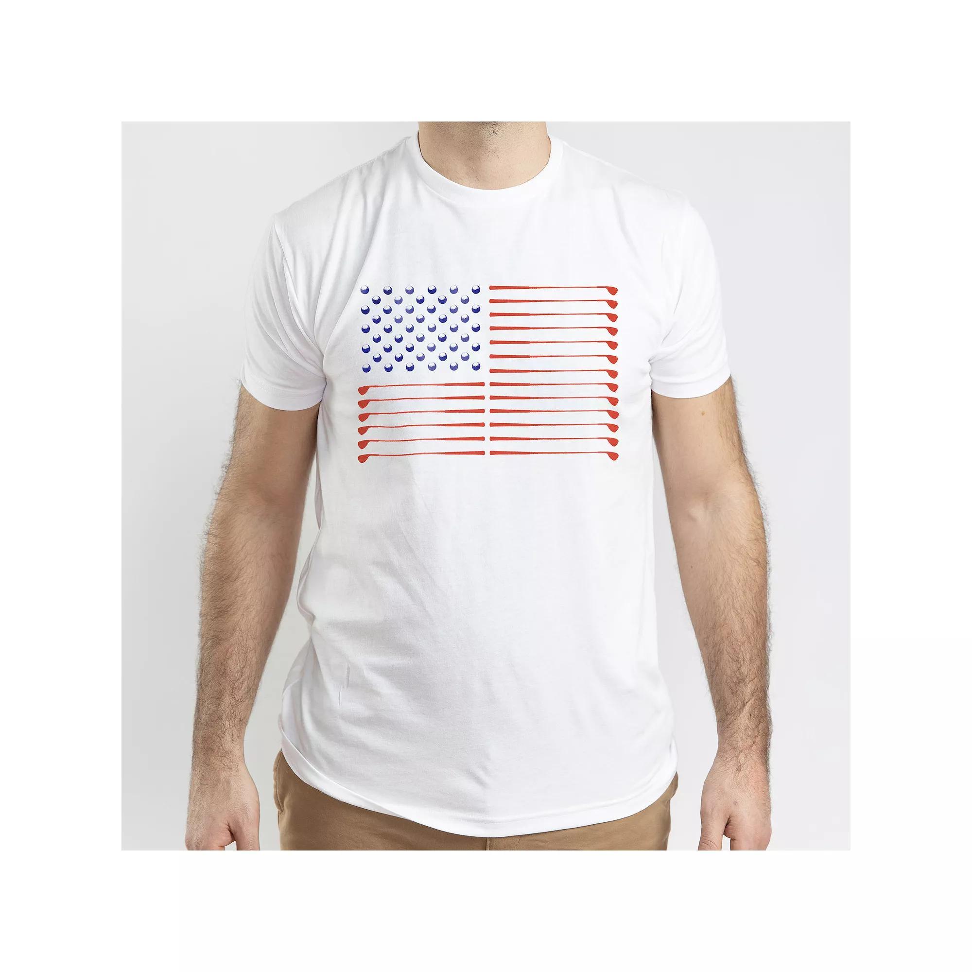 SwingJuice Golf American Flag T-Shirt, Men's, Size: XS, White Product Image