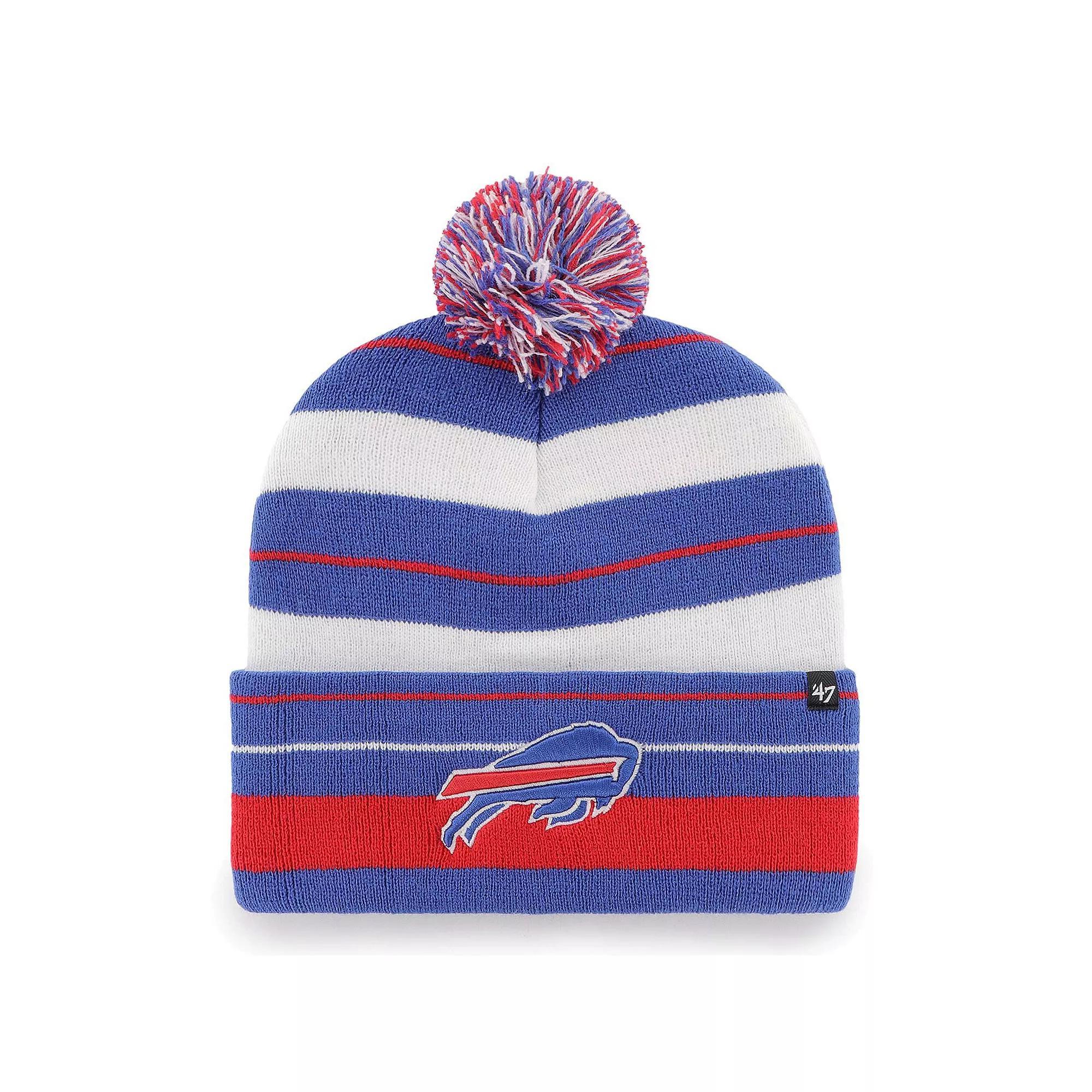 Women's '47 Royal Buffalo Bills Powerline Cuffed Knit Hat with Pom, Blue Product Image
