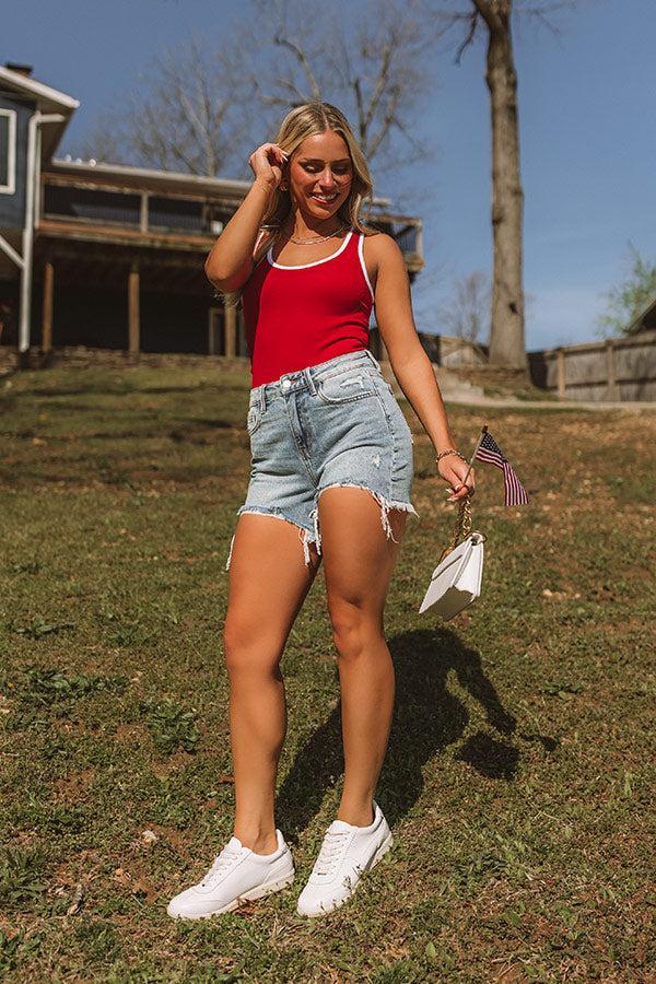 Lake Life Seamless Tank in Red Product Image