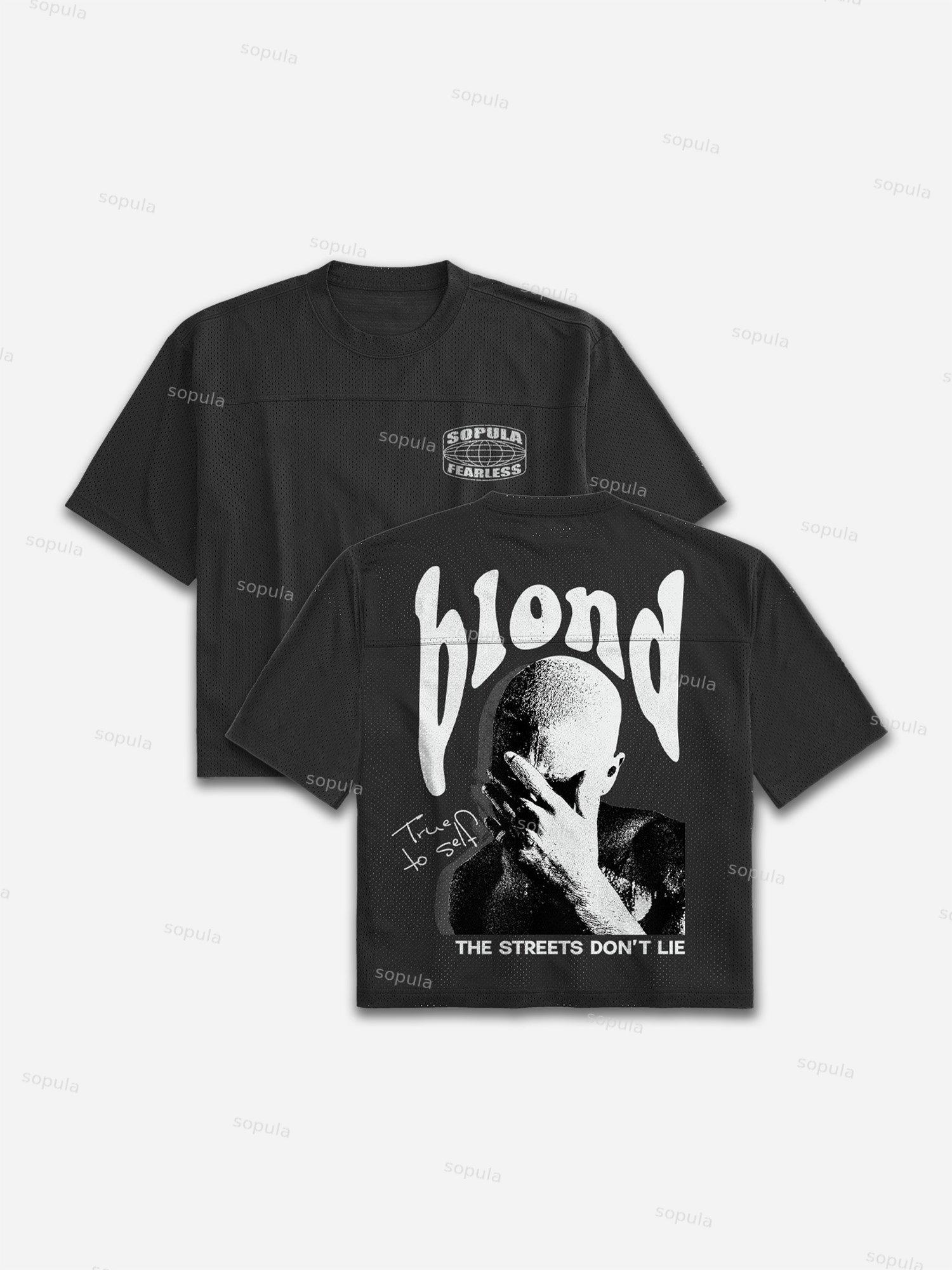God Is Good 77 Vintage Graphic Mesh Football Jersey T-shirt Product Image