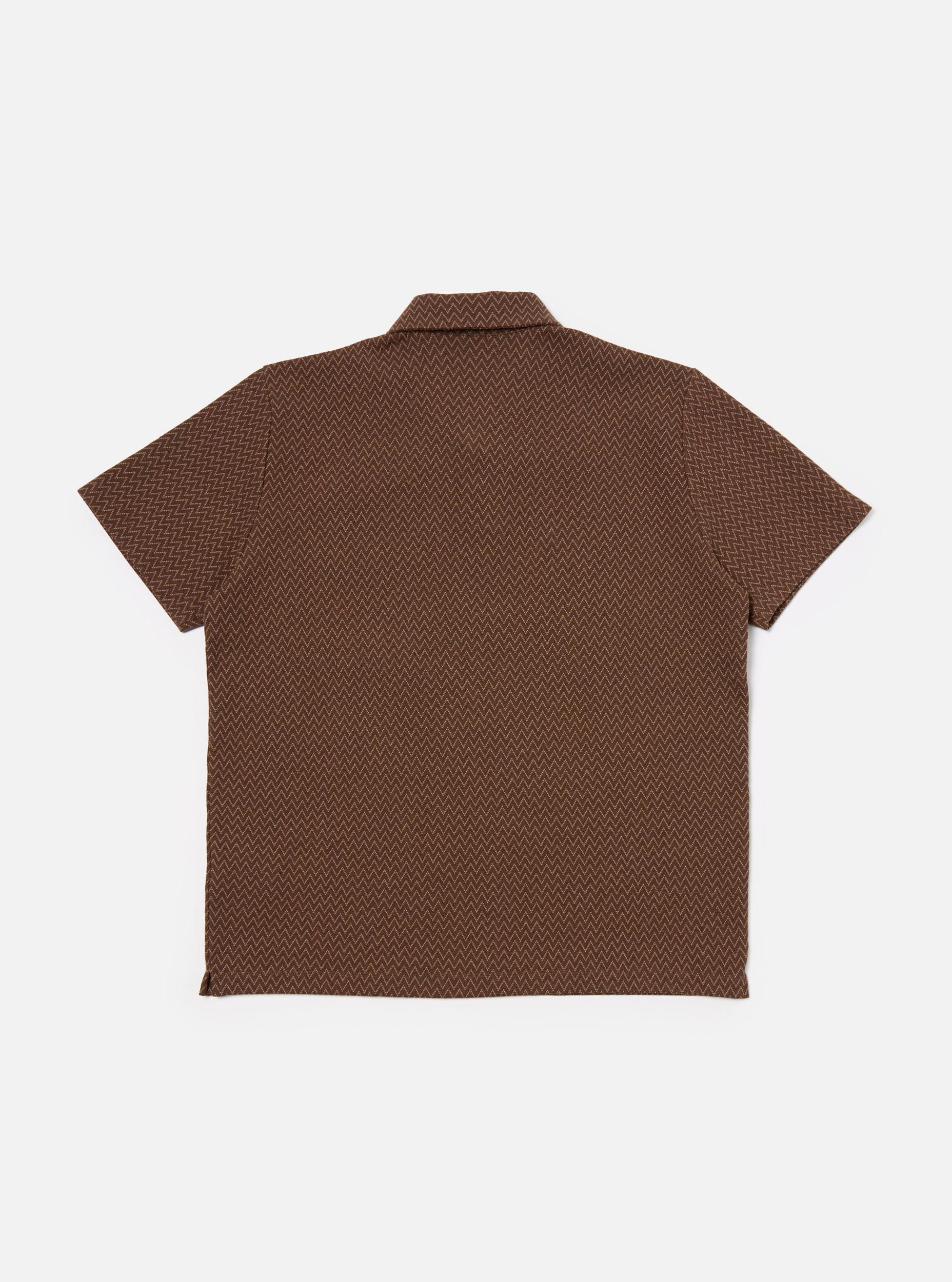 Brown Zig Zag Jersey Newlyn Polo Product Image