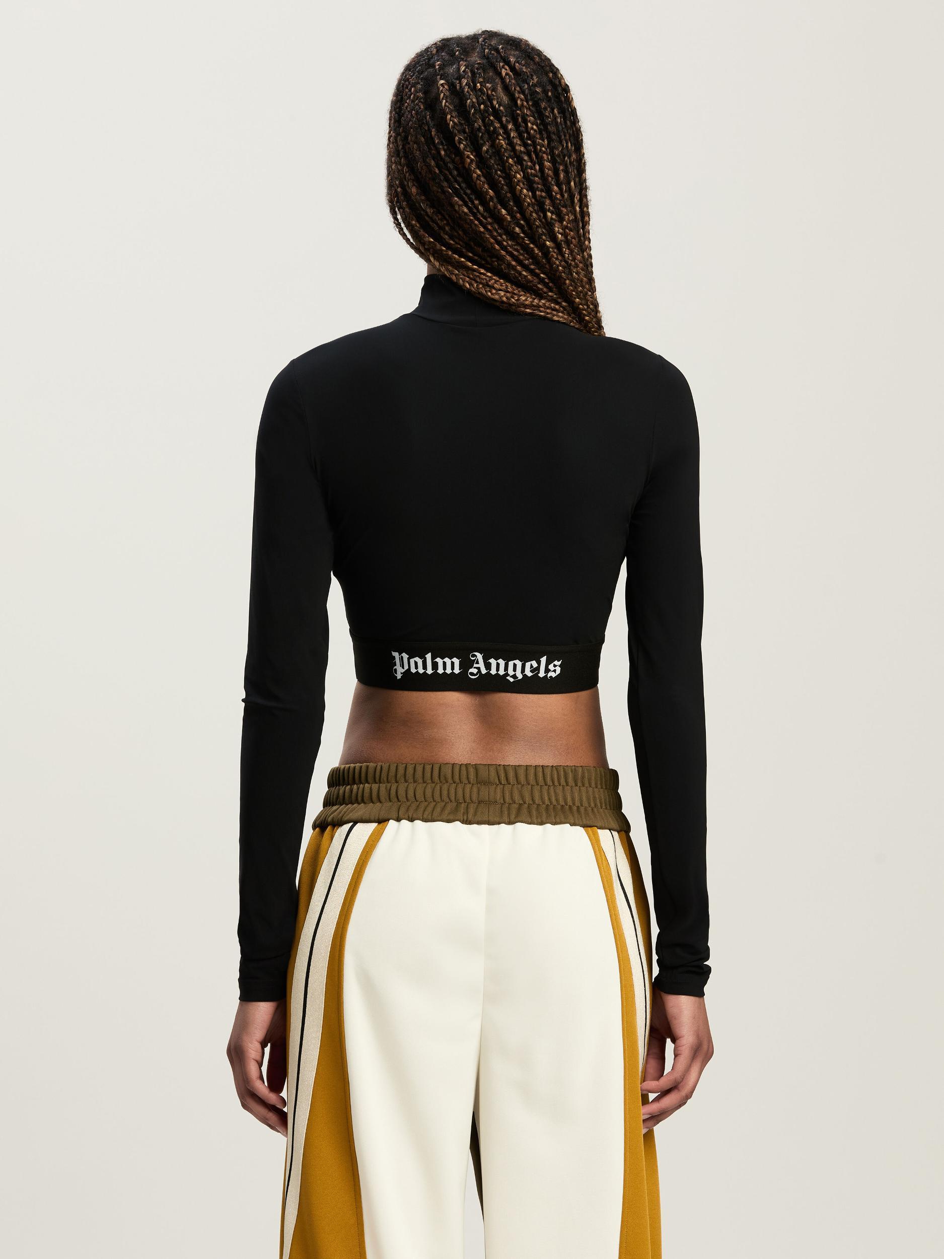 Sport cropped mock top with logo band Product Image