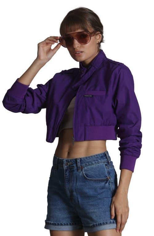 Members Only Women's Mini Cropped Racer Jacket in Black at Nordstrom, Size X-Large Product Image