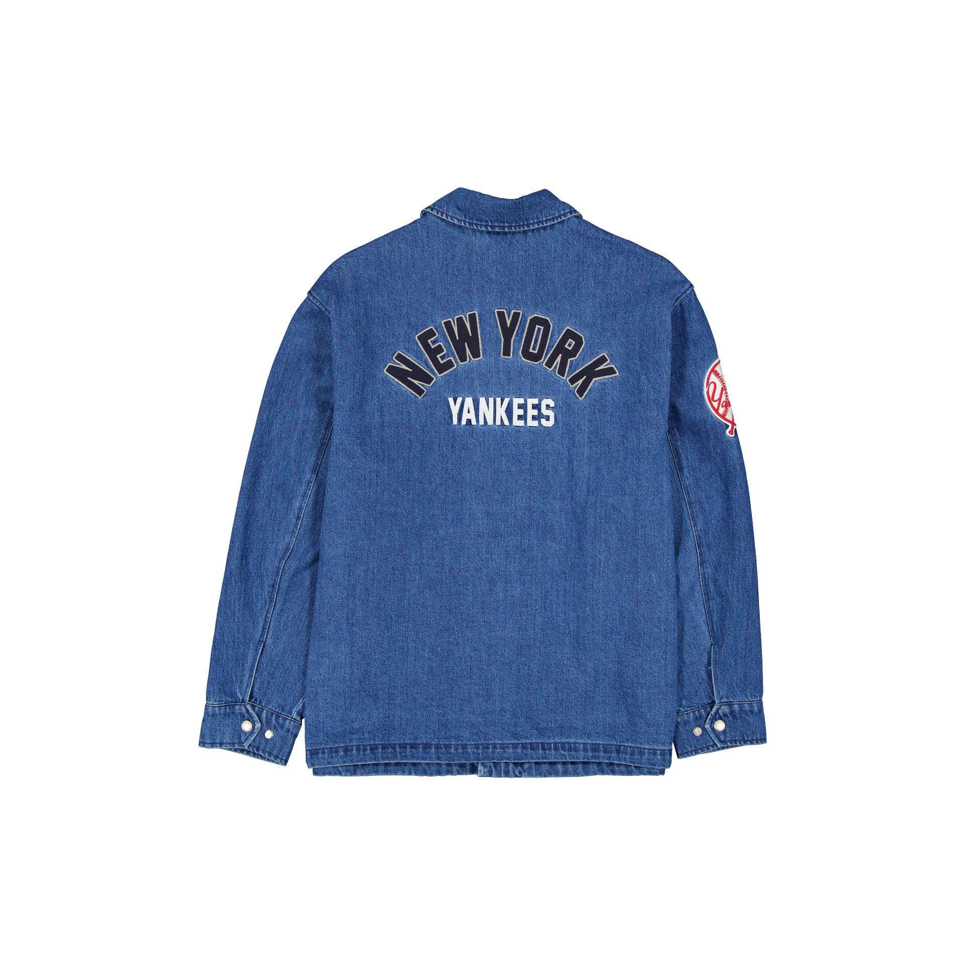 New York Yankees Denim Coach's Jacket Male Product Image