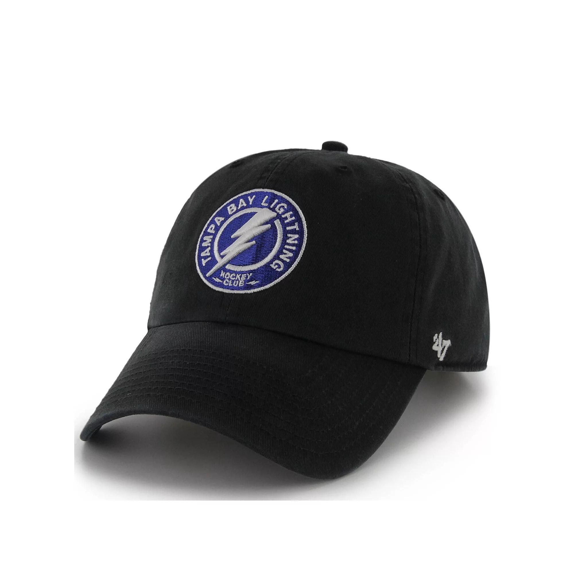Mens 47 Black Tampa Bay Lightning Team Clean Up Adjustable Hat Product Image