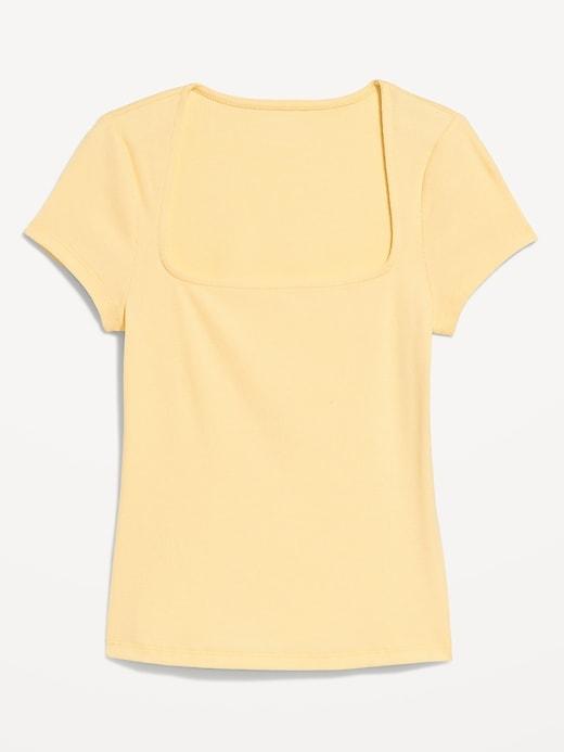 Ribbed Square-Neck T-Shirt Product Image